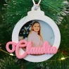 Bola de navidad personalizada con foto y nombre