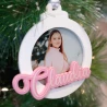 Bola de navidad personalizada con foto y nombre