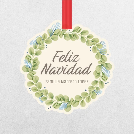 Corona Navidad madera personalizada