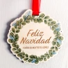 Corona Navidad madera personalizada