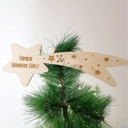 Estrella madera - árbol navidad - personalizada