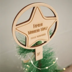 Estrella vertical madera - árbol navidad - personalizada