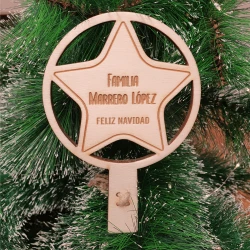 Estrella vertical madera - árbol navidad - personalizada